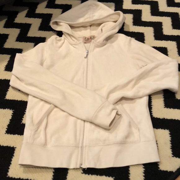 white velour hoodie